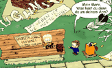 Tough Hammer Cartoon: life is a tough nut. Keywords: Marc Ziesmer Tough Hammer Cartoon Toughnut Life Nut Basti Charles Morgue Schulz Dedication Peanuts Forrest Gump Death Mourning Black Crape Feather Bremen Elephant Bench Panel 1 Splashpanel