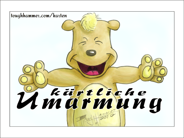 Teddy mit weit ge&ouml;ffneten Armen: &ldquo;k&auml;rtliche Umarmung&rdquo;